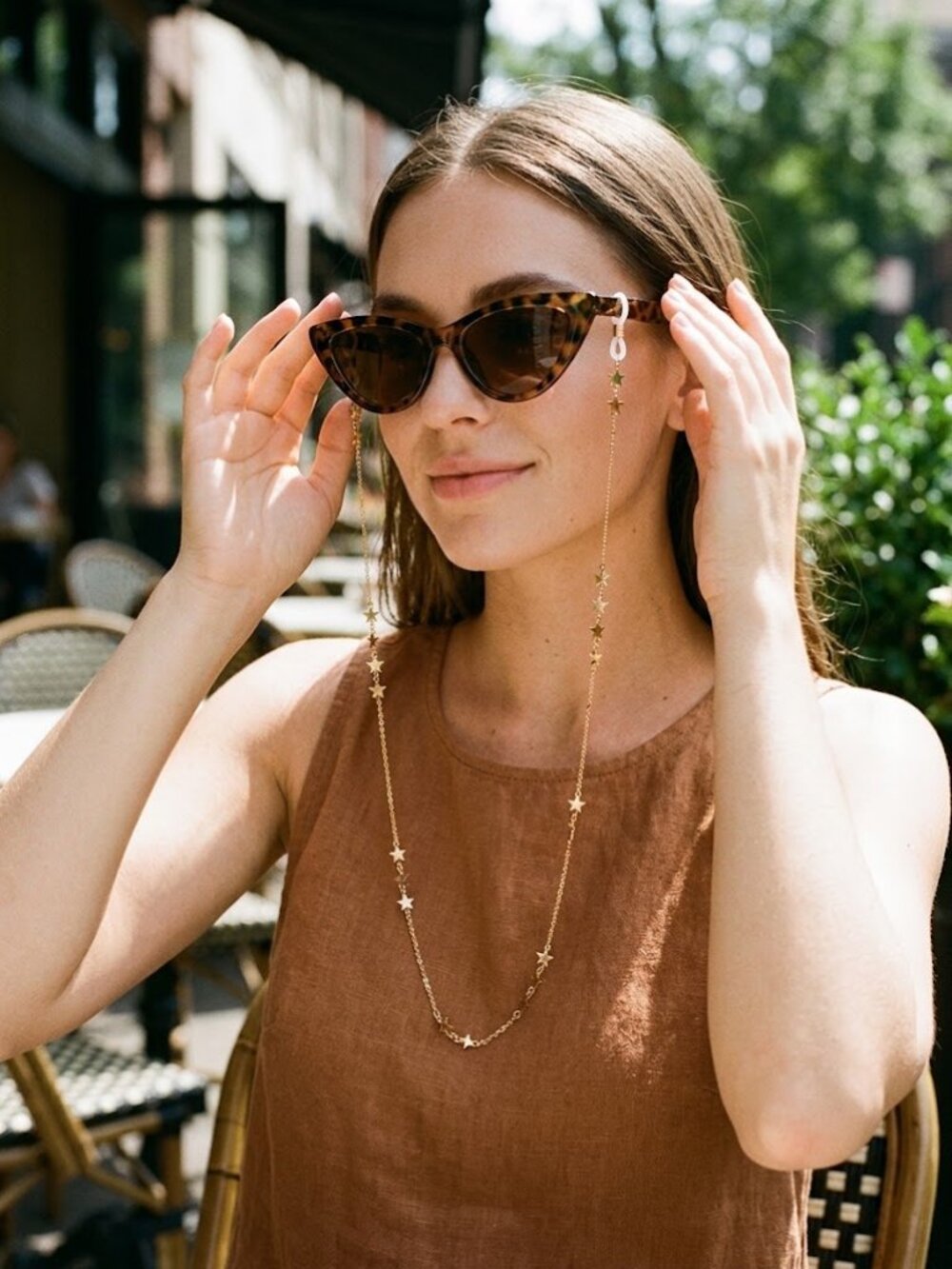 Silver or Gold Celestial Stars Sunglass Readers Eyeglass Holder Necklace Style